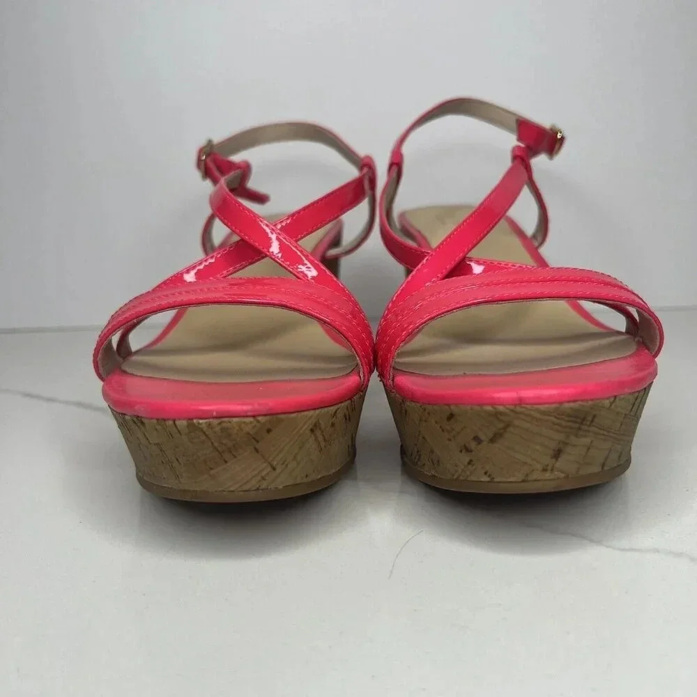 Kate Spade Hot Pink Wedge Platform Sandal Heels Sz 11 Cocktail Comfy